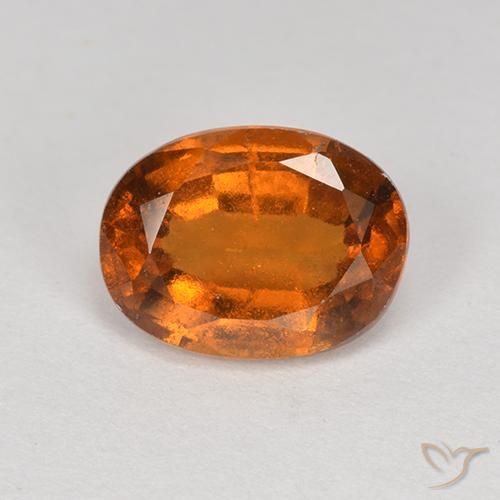2.01ct Natural Deep Orange Hessonite Garnet, Oval, VS