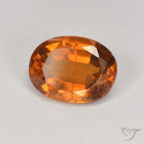 2.01 ct Orange Hessonite Garnet Stone, Natural Hessonite Garnet in Oval Facet Shape for Sale