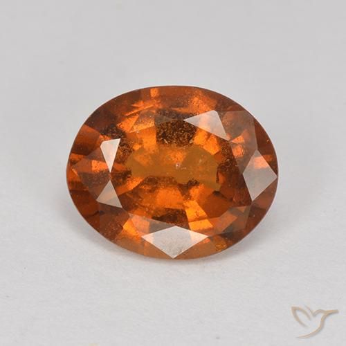 1.80 ct Orange Hessonite Garnet Gemstone, Hessonite Garnet Gem in Oval Facet Shape for Sale.