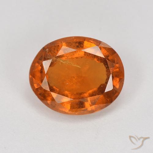 2.18ct Natural Deep Orange Hessonite Garnet, Oval, VS-SI