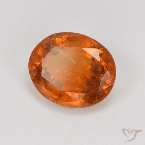 2.18 ct Orange Hessonite Garnet Stone, Natural Hessonite Garnet in Oval Facet Shape for Sale