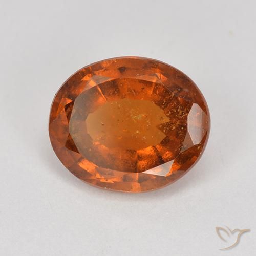 1.90 ct Orange Hessonite Garnet Stone, Natural Hessonite Garnet in Oval Facet Shape for Sale