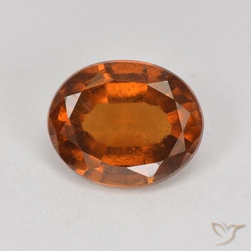 2.00ct Natural Amber Orange Hessonite Garnet, Oval, VS