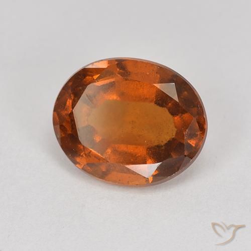2.00 ct Orange Hessonite Garnet Stone, Natural Hessonite Garnet in Oval Facet Shape for Sale