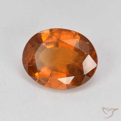 2.28 ct Orange Hessonite Garnet Stone, Natural Hessonite Garnet in Oval Facet Shape for Sale