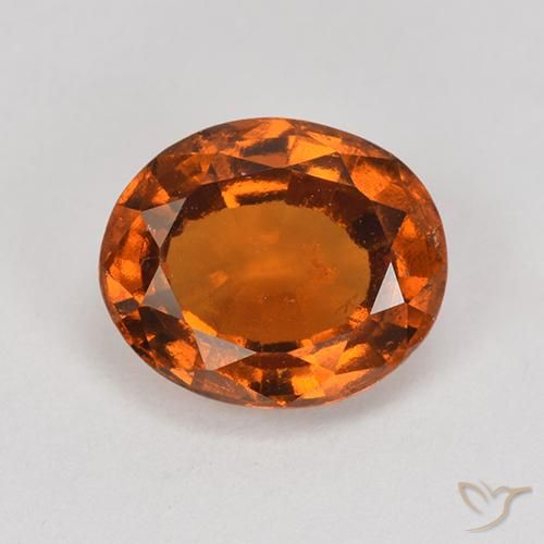 1.87ct Natural Deep Orange Hessonite Garnet, Oval, VS