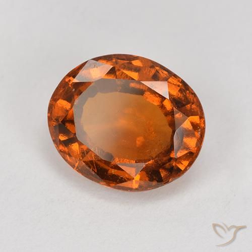 1.87 ct Orange Hessonite Garnet Stone, Natural Hessonite Garnet in Oval Facet Shape for Sale