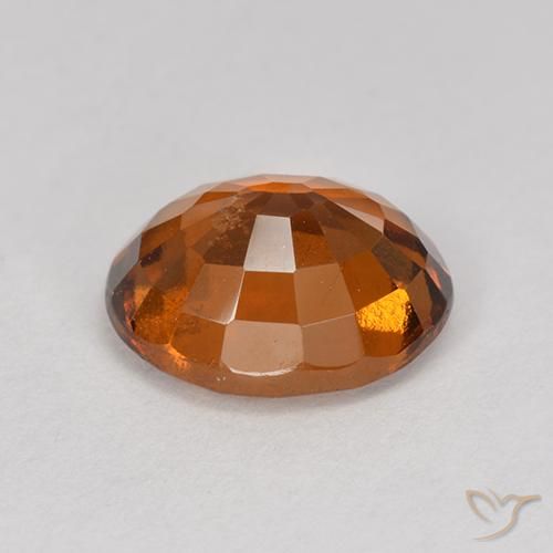 Hessonite Garnet Gemstone in 8.2 x 6.9 mm Size for Sale, Hessonite Garnet Stone in Deep Orange Color