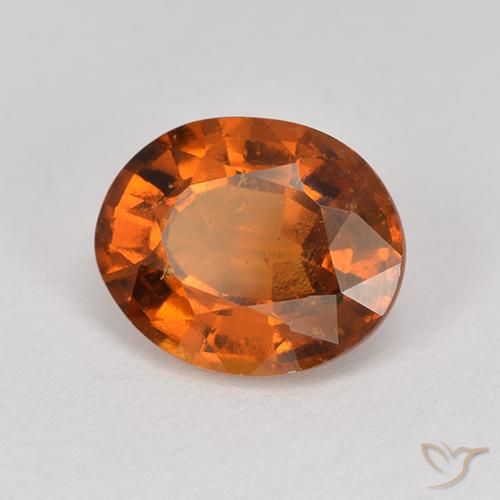2.23 ct Orange Hessonite Garnet Stone, Natural Hessonite Garnet in Oval Facet Shape for Sale