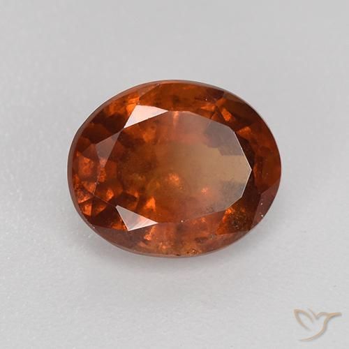 1.87 ct Orange Hessonite Garnet Stone, Natural Hessonite Garnet in Oval Facet Shape for Sale
