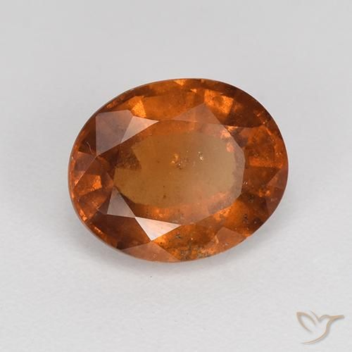 2.01 ct Orange Hessonite Garnet Stone, Natural Hessonite Garnet in Oval Facet Shape for Sale