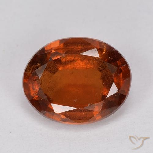 9,4 x 7,5mm ovaler oranger Hessonit-Granat aus Madagaskar, Gewicht von 2,55 ct, natürlicher Edelstein in VS-SI Reinheit, 1 Stück ovaler Hessonit-Granat - Farbe: Feuerorange, Mohs-Härte von 6,5 - 7,5 Geeignet für den täglichen Gebrauch im Schmuck, Photo A
