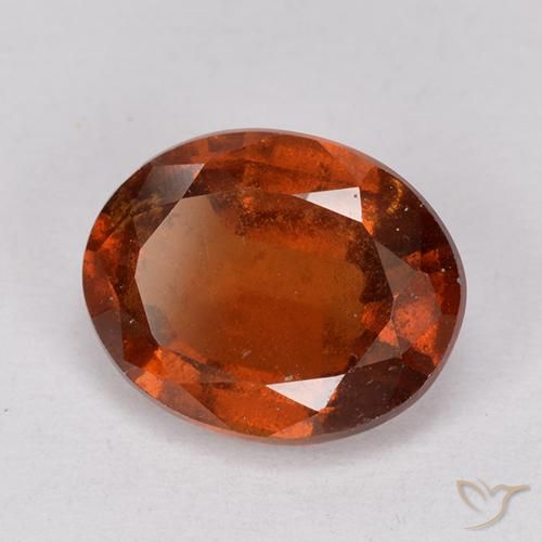 2.55 ct Orange Hessonite Garnet Stone, Natural Hessonite Garnet in Oval Facet Shape for Sale