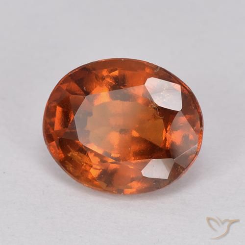2.26 ct Orange Hessonite Garnet Stone, Natural Hessonite Garnet in Oval Facet Shape for Sale