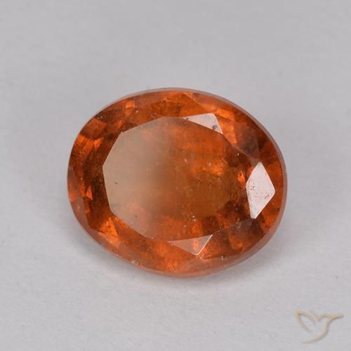 2.17 ct Orange Hessonite Garnet Stone, Natural Hessonite Garnet in Oval Facet Shape for Sale