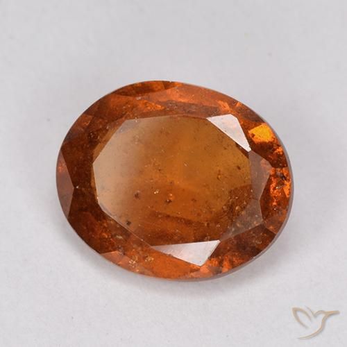 2.15 ct Orange Hessonite Garnet Stone, Natural Hessonite Garnet in Oval Facet Shape for Sale