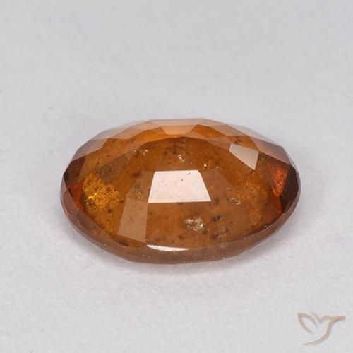 Hessonite Garnet Gemstone in 9.1 x 7.5 mm Size for Sale, Hessonite Garnet Stone in Medium-Dark Orange Color