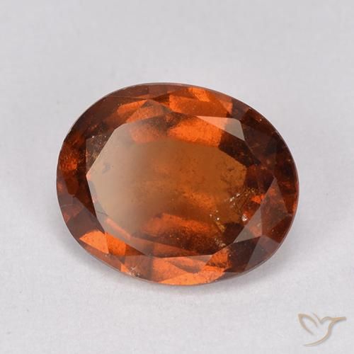 2.32 ct Orange Hessonite Garnet Stone, Natural Hessonite Garnet in Oval Facet Shape for Sale