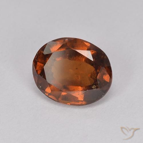 2.14 ct Orange Hessonite Garnet Stone, Natural Hessonite Garnet in Oval Facet Shape for Sale