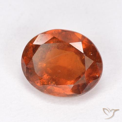 2.12 ct Orange Hessonite Garnet Stone, Natural Hessonite Garnet in Oval Facet Shape for Sale