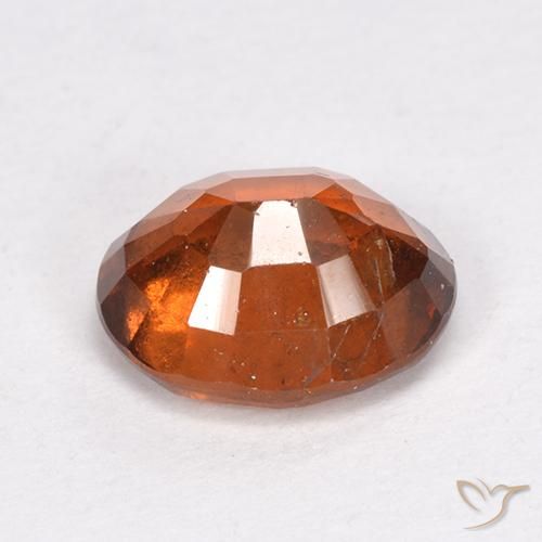 Hessonite Garnet Gemstone in 8.4 x 6.9 mm Size for Sale, Hessonite Garnet Stone in Medium Orange Color