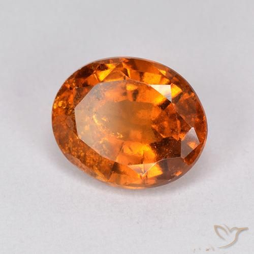 2.40 ct Orange Hessonite Garnet Stone, Natural Hessonite Garnet in Oval Facet Shape for Sale