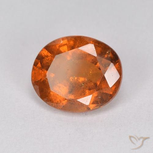 1.91 ct Orange Hessonite Garnet Stone, Natural Hessonite Garnet in Oval Facet Shape for Sale