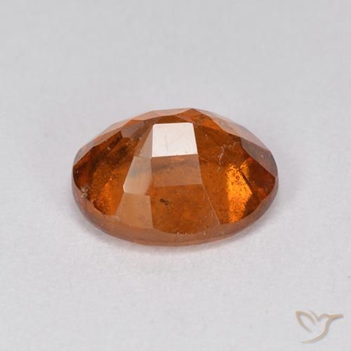 Hessonite Garnet Gemstone in 8.1 x 6.8 mm Size for Sale, Hessonite Garnet Stone in Deep Orange Color