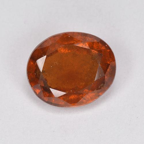 1.93 ct Orange Hessonite Garnet Gemstone, Hessonite Garnet Gem in Oval Facet Shape for Sale.