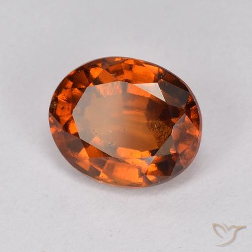 2.08 ct Orange Hessonite Garnet Stone, Natural Hessonite Garnet in Oval Facet Shape for Sale