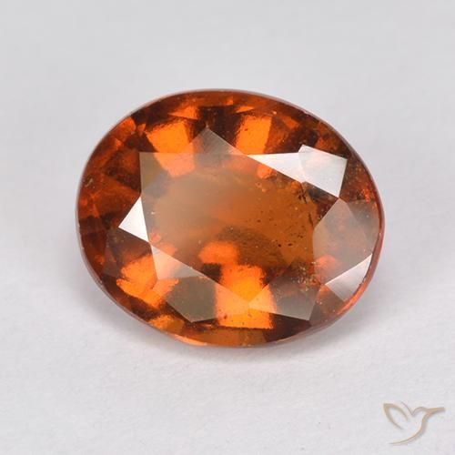 2.74 ct Orange Hessonite Garnet Stone, Natural Hessonite Garnet in Oval Facet Shape for Sale