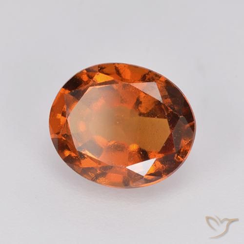 2.13 ct Orange Hessonite Garnet Stone, Natural Hessonite Garnet in Oval Facet Shape for Sale