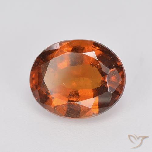 2.38 ct Orange Hessonite Garnet Stone, Natural Hessonite Garnet in Oval Facet Shape for Sale