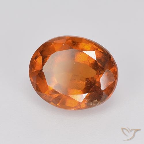 2.41 ct Orange Hessonite Garnet Stone, Natural Hessonite Garnet in Oval Facet Shape for Sale