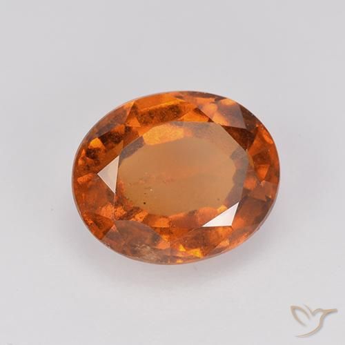 2.11 ct Orange Hessonite Garnet Stone, Natural Hessonite Garnet in Oval Facet Shape for Sale