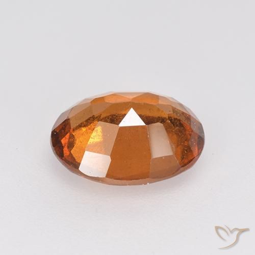 Hessonite Garnet Gemstone in 8.6 x 6.9 mm Size for Sale, Hessonite Garnet Stone in Medium-Dark Orange Color