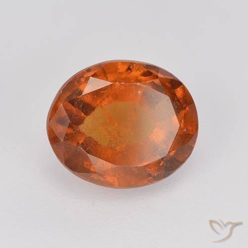 2.29 ct Orange Hessonite Garnet Stone, Natural Hessonite Garnet in Oval Facet Shape for Sale