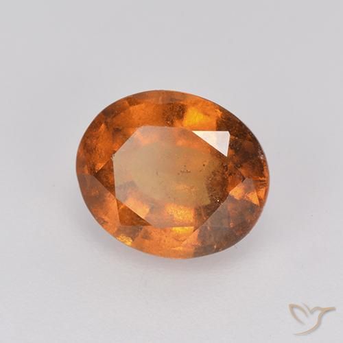 1.84 ct Orange Hessonite Garnet Stone, Natural Hessonite Garnet in Oval Facet Shape for Sale