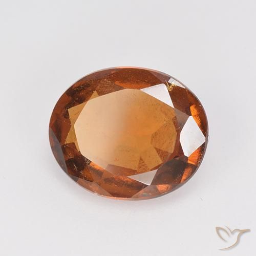 2.45 ct Orange Hessonite Garnet Stone, Natural Hessonite Garnet in Oval Facet Shape for Sale