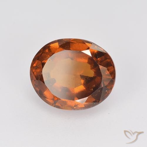 2.76 ct Orange Hessonite Garnet Stone, Natural Hessonite Garnet in Oval Facet Shape for Sale