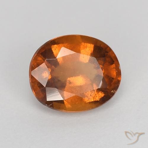 1.28 ct Orange Hessonite Garnet Stone, Natural Hessonite Garnet in Oval Facet Shape for Sale