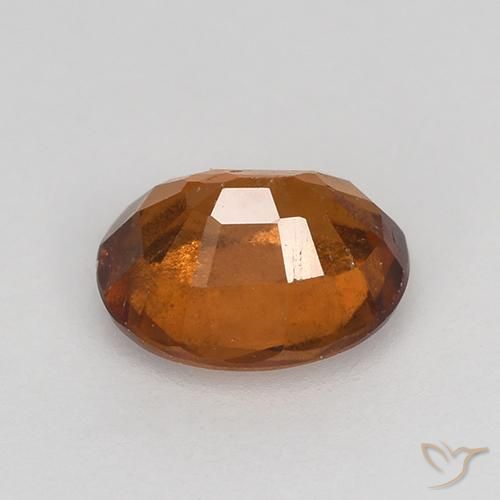 Hessonite Garnet Gemstone in 7.1 x 6 mm Size for Sale, Hessonite Garnet Stone in Medium-Dark Orange Color