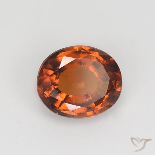 1.36 ct Orange Hessonite Garnet Stone, Natural Hessonite Garnet in Oval Facet Shape for Sale