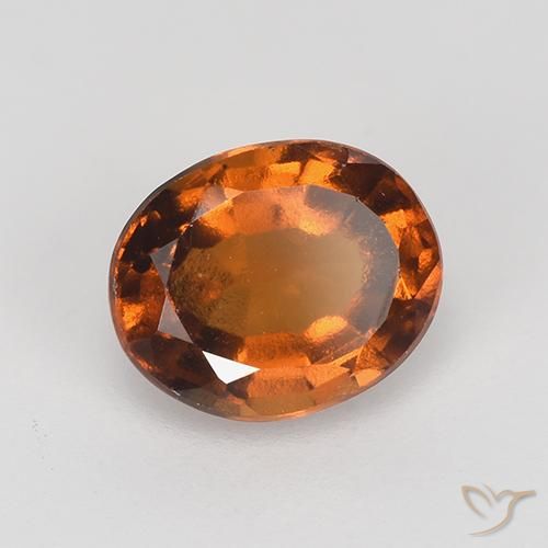 1.69 ct Orange Hessonite Garnet Stone, Natural Hessonite Garnet in Oval Facet Shape for Sale