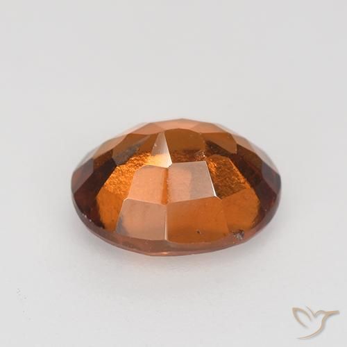 Hessonite Garnet Gemstone in 7.8 x 6.4 mm Size for Sale, Hessonite Garnet Stone in Amber Orange Color
