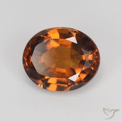 1.43 ct Orange Hessonite Garnet Stone, Natural Hessonite Garnet in Oval Facet Shape for Sale