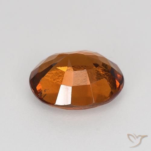 Hessonite Garnet Gemstone in 7.6 x 6.3 mm Size for Sale, Hessonite Garnet Stone in Amber Orange Color