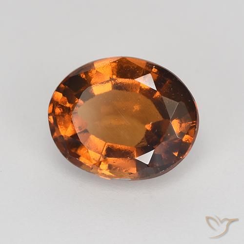 1.65 ct Orange Hessonite Garnet Stone, Natural Hessonite Garnet in Oval Facet Shape for Sale