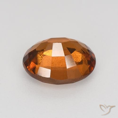 Hessonite Garnet Gemstone in 7.9 x 6.4 mm Size for Sale, Hessonite Garnet Stone in Medium-Dark Orange Color