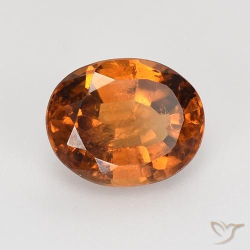 1.73 ct Orange Hessonite Garnet Stone, Natural Hessonite Garnet in Oval Facet Shape for Sale